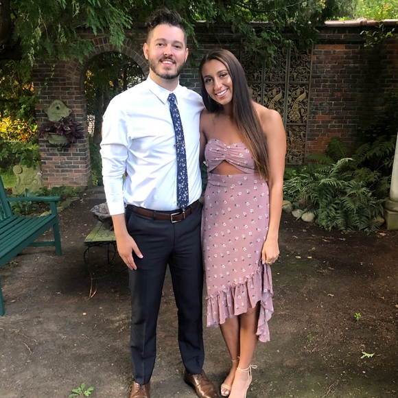 Dion Strapless Dress in Dusty Rose - Picture 2 of 3